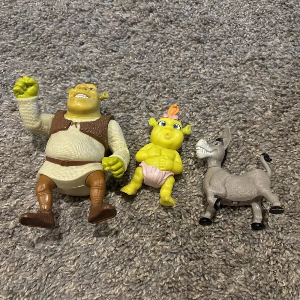 Lot Of 3 Shrek McDonald's Happy Meal Play Toys